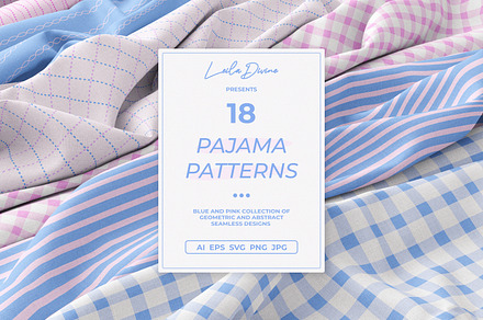 Pajama Patterns: Stripes & Check, a Pattern Graphic by Leila Divine