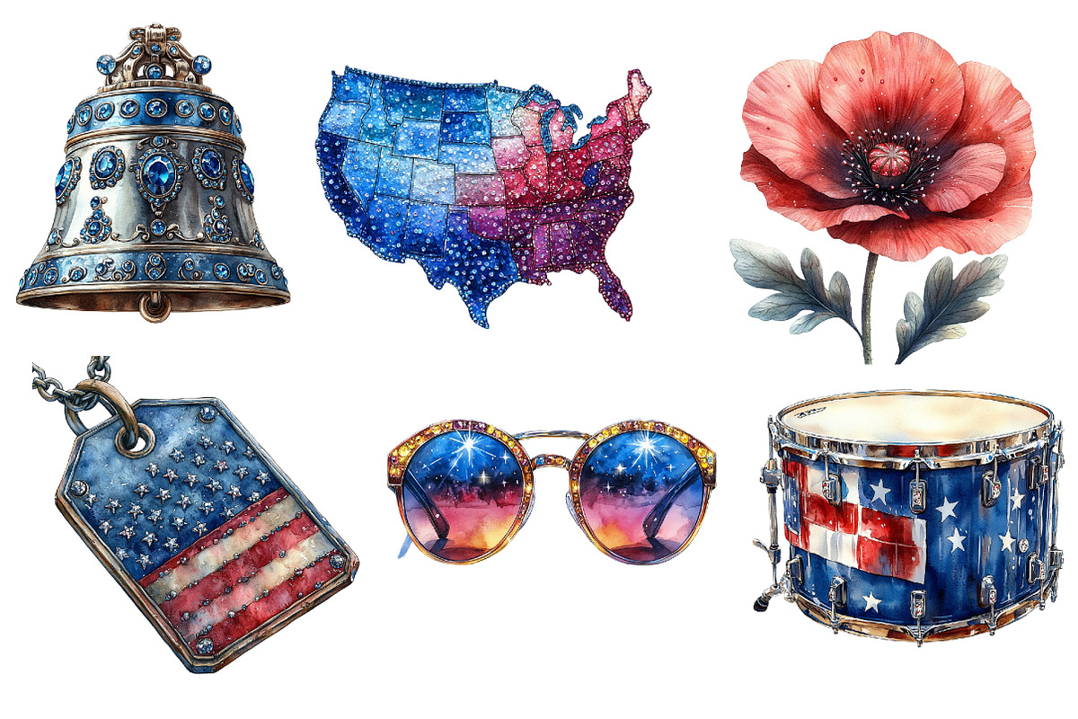 Faux Rhinestone Memorial Day PNG, an Illustration by SinaCreation (Photo 3 of 5)