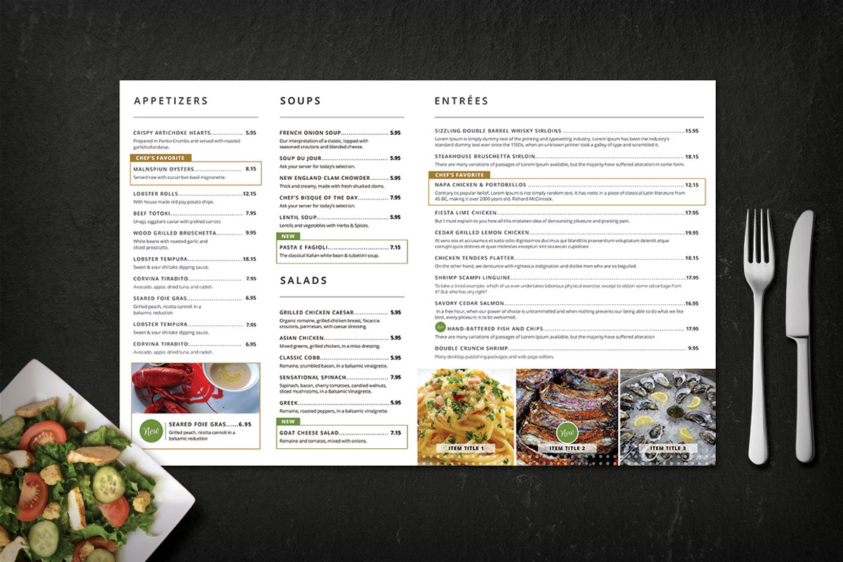 Modern Restaurant Menu (Bellissimo), a Brochure Template by Nathan Knight Design (Photo 4 of 5)