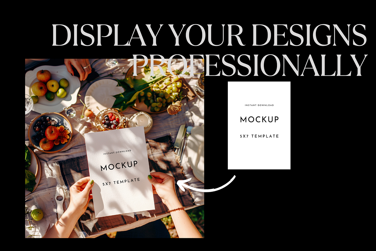 Summer Picnic 5x7 Mockup – PSD, a Mockup by PhoebeCreates (Photo 4 of 5)