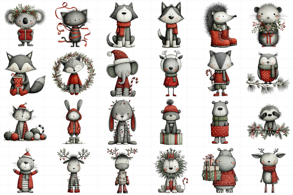 Christmas Animals Clipart, an Illustration by Daily.Designs (Photo 5 of 5)