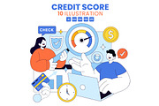 10 Credit Score Vector Illustration, a Finance Illustration by denayunebgt (Thumbnail 1 of 4)