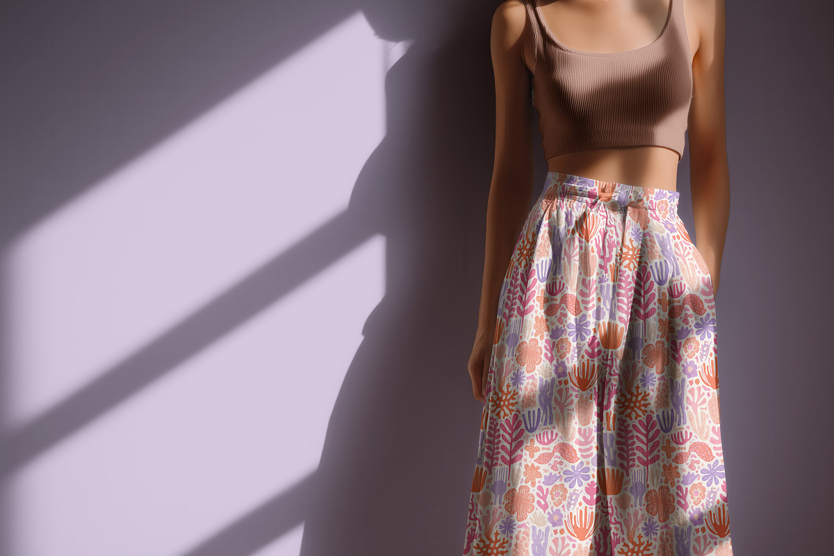 Wide Cotton Pants Studio Mockup PSD, a Bottom Mockup by 1001 mockups (Photo 5 of 9)