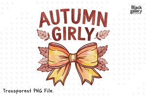 Vintage Autumn Girly PNG Sublimation