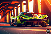 Supercar in the City Illustration, a Wallpaper Graphic by Other Side Art (Thumbnail 2 of 8)