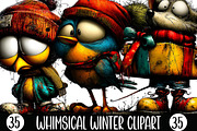Whimsical Winter Clipart, an Illustration by Designking (Thumbnail 1 of 5)