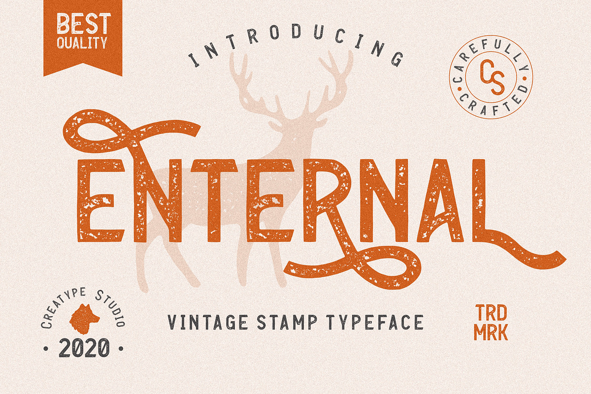 Enternal Vintage Stamp Typeface, a Sans Serif Font by Creatype Studio (Photo 1 of 9)