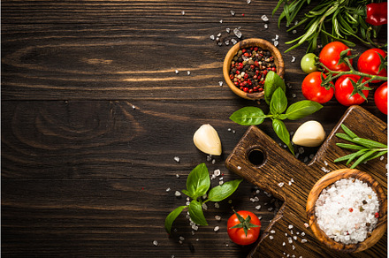 Food cooking background top view., a Food & Drink Photo by Nadia-nb