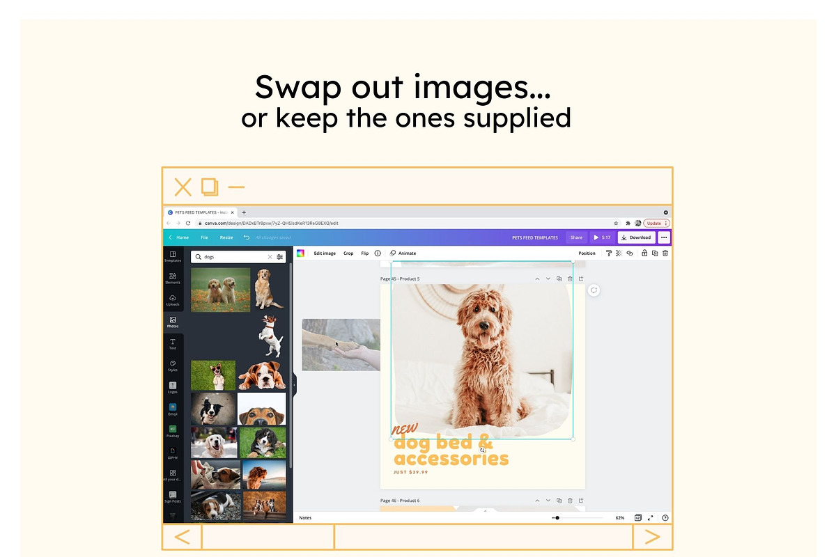 Pets Instagram Feed Canva Templates, a Social Media Template by Cultive Creative (Photo 7 of 13)