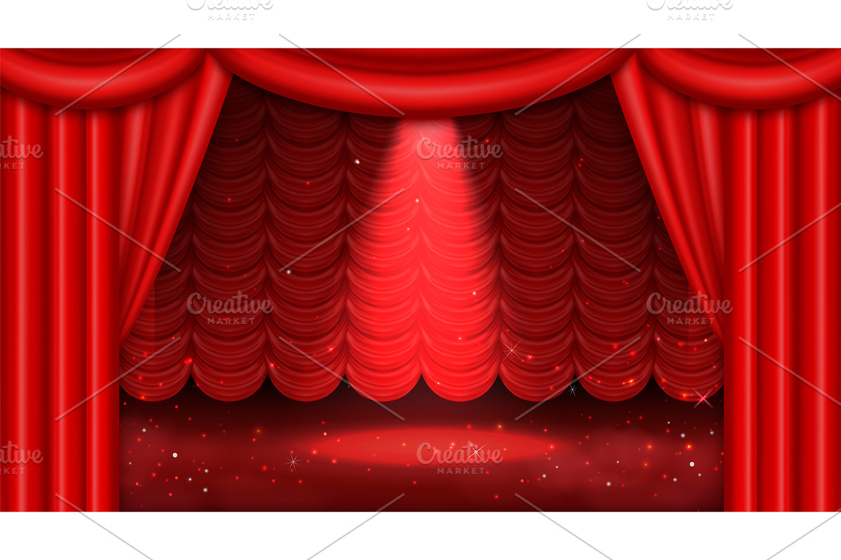 Magic show stage with shimmering, an Illustration by art PVP - market