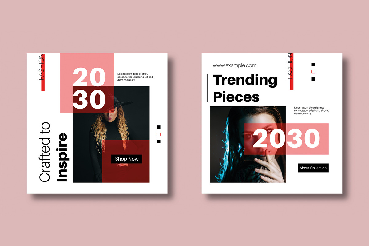 Red & Black Fashion Layouts, a Social Media Template by MightyDesign (Photo 3 of 8)