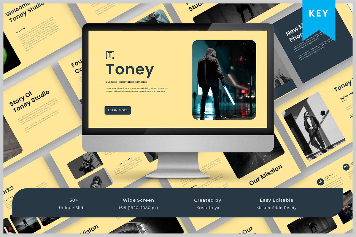 Toney–Business Keynote Template, a Presentation Template by kreatifreya (Photo 1 of 5)