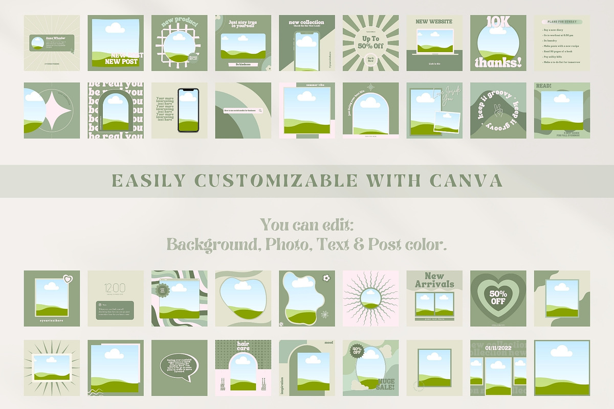 Green Social Media Templates Canva, a Social Media Template by Boltik Studio (Photo 4 of 10)