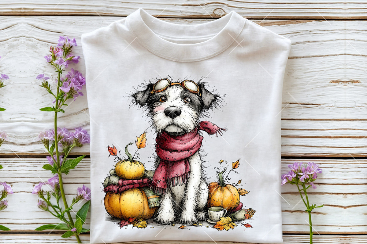 Whimsical Autumn Dog Clipart Bundle, a Seasonal Illustration by OK Design (Photo 5 of 6)