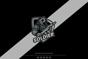 Bear Soldier Esports Mascot Logo, a Branding & Logo Template by Artnivora.Std