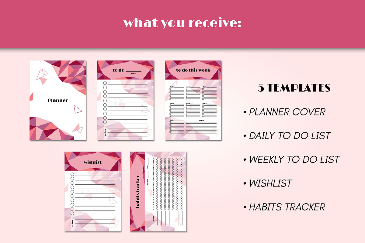 Planner Printable Template A5 Vector, a Stationery Template by AnnaViolet_store (Photo 2 of 7)