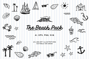 Hand-Drawn Beach Illustration Pack, a Seasonal Illustration by CLew Design Co (Thumbnail 1 of 10)