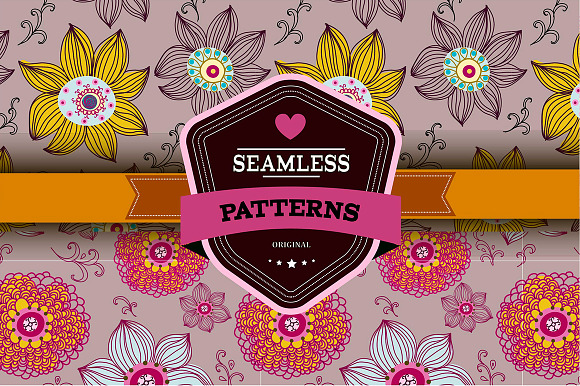 Set of 2 romantic seamless patterns preview 4