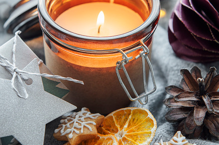 Christmas decoration with candles, a Holiday Photo by Olena Rudo