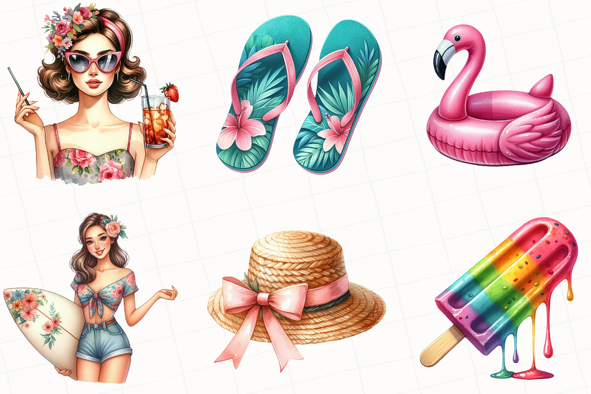 Beach Summer Paradise Clipart, an Illustration by OK Design (Photo 4 of 5)