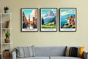 Famous Travel Places Poster Bundle, a Decorative Illustration by Genius Graph (Thumbnail 5 of 6)