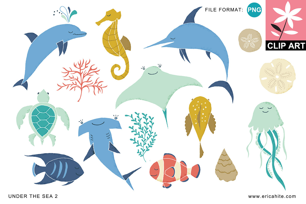 Under the Sea 2: Clip Art, an Illustration by Erica Hite (Photo 1 of 3)