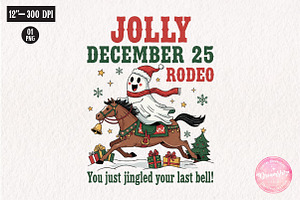 Jolly Rodeo Cowboy Christmas PNG, an Illustration by CreationArt