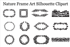 Decorative Nature Frame Silhouettem