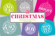 Christmas Doodle Baubles, a Decorative Illustration by Katy Clemmans (Thumbnail 1 of 5)