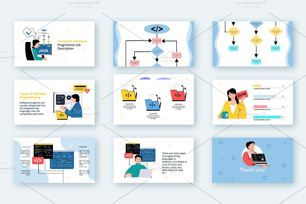 Programming Powerpoint Illustration, a Presentation Template by alexdndz