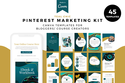 Teal Chic, Pinterest Marketing Kit, a Marketing Template by The Blog Creative