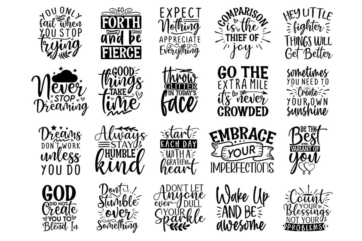 Inspirational Quotes svg Bundle, an Illustration by DESIGNAVO (Photo 3 of 7)