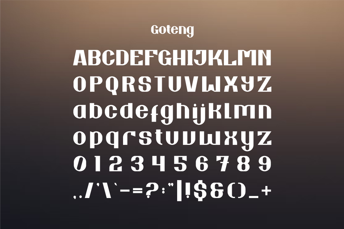 Goteng - Minimal Logo Font, a Sans Serif Font by Iqsiart Studio (Photo 5 of 6)