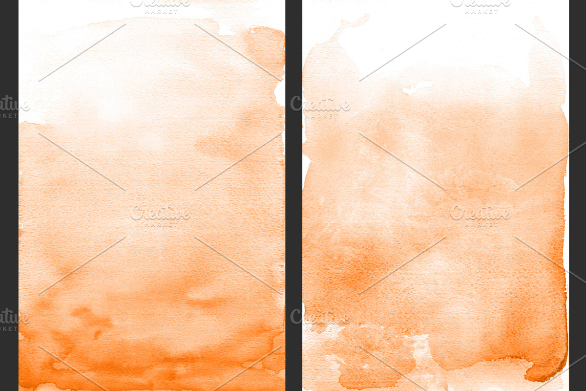 Orange Ombre Watercolor Backgrounds, a Texture Graphic by M. by mprintly (Photo 4 of 6)