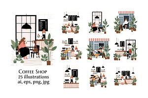 Dog Friendly Cafe Illustrations, a Decorative Illustration by LyubovZaytseva