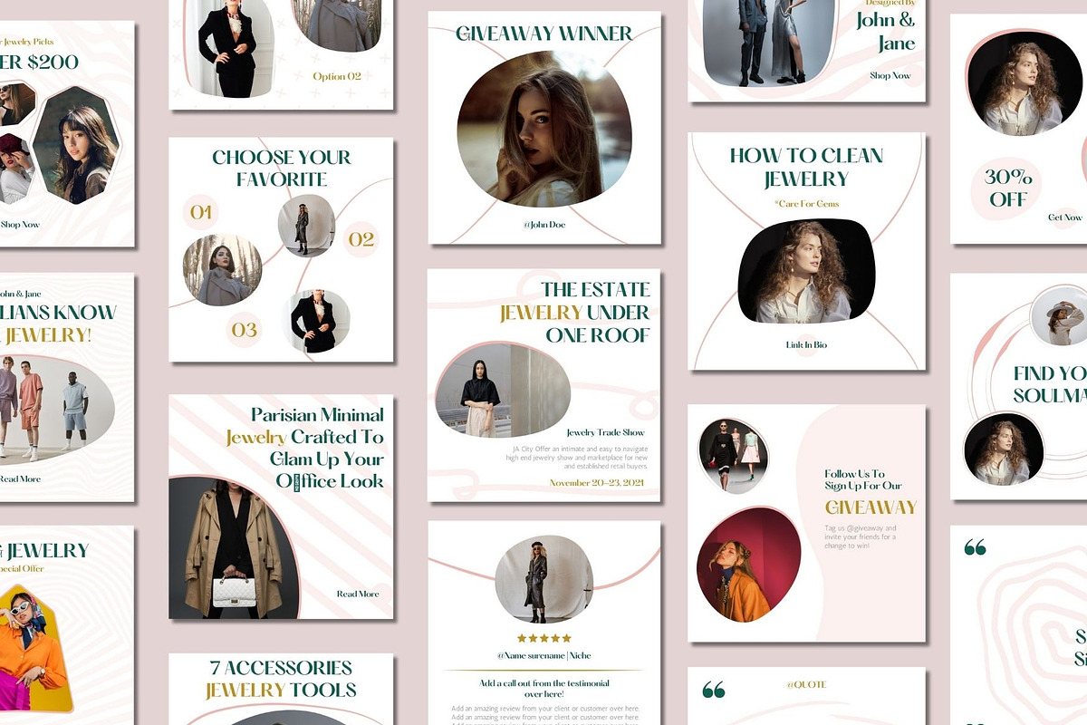 Jawelry Social Media Post Templates, a Social Media Template by BoontenStudio (Photo 4 of 7)