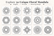 50 Floral Mandala Vectors Bundle, a Decorative Illustration by Papatongartist (Thumbnail 2 of 6)