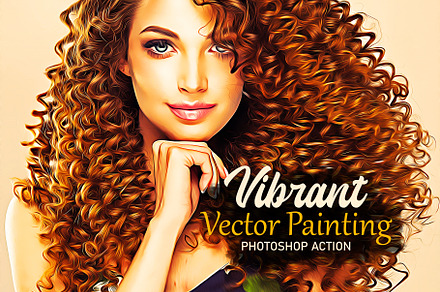 Vibrant Vector Painting Photoshop, an Action Add-On by CraftingStudio