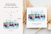 Watercolor Boat & Harbor, an Illustration by Yorda Studio (Thumbnail 5 of 11)