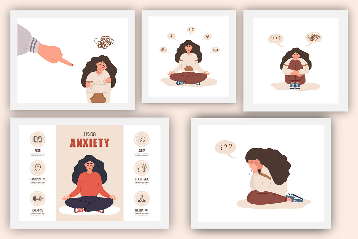Mental Health europe woman, a Healthcare Illustration by KeronnArt (Photo 2 of 8)