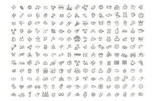 Fast Food Vector Outline Icons