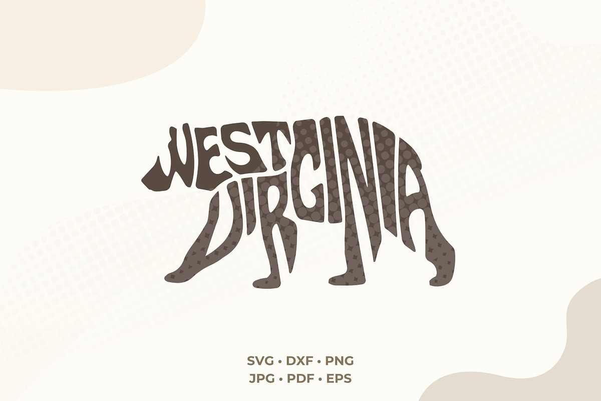 West Virginia SVG | Bear Shape Word, an Object Graphic by DigitalDesignsLaura (Photo 1 of 3)