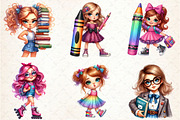 Back to School Girl Clipart, a Seasonal Illustration by Rose Art (Thumbnail 3 of 4)