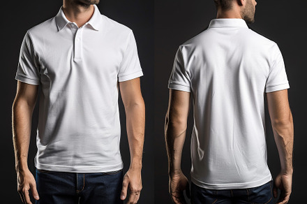 A male model showcases a classic whi, a Photo by Tanuart