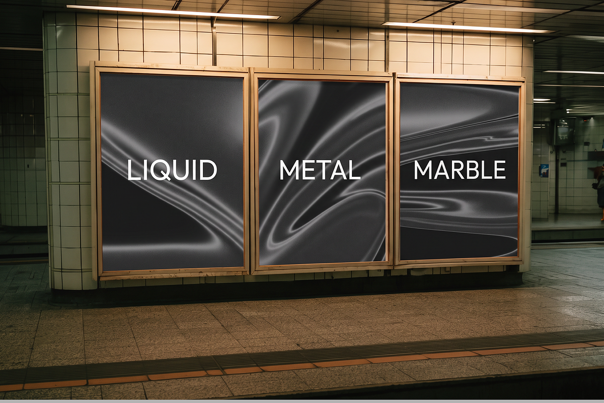 Liquid Metal Marble Textures — 7 PNG Backgrounds