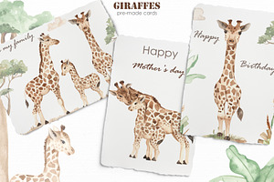 Giraffes. Watercolor Collection