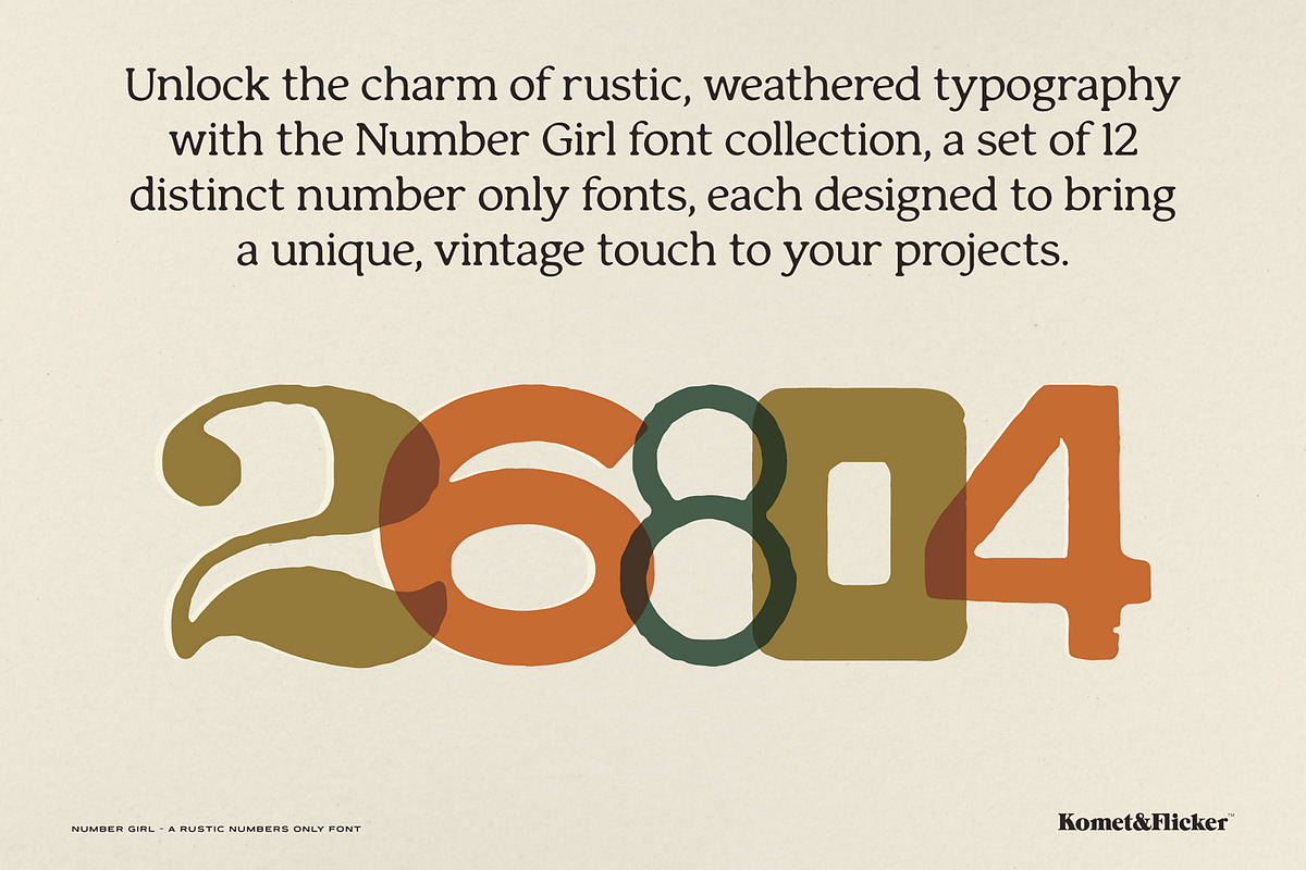 Number Girl – Number Only Fonts, a Font by Komet & Flicker (Photo 2 of 8)