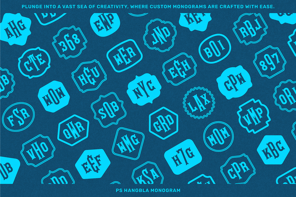 3 Letter Monogram Maker - PS Hangbla, a Serif Font by Para-Scope Design (Photo 2 of 8)