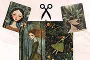 Whimsy Forest Dreams Collage Paper, a Background Graphic by GiraffeCreative (Thumbnail 8 of 9)