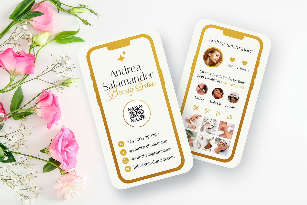 Phone Esthetician Business Card, a Business Card Template by artbart (Photo 2 of 9)